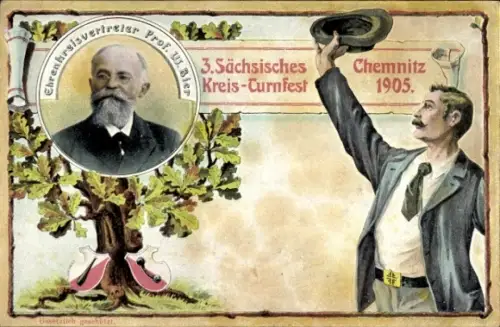 Litho Chemnitz in Sachsen, 3. Sächsisches Kreis Turnfest 1905, Prof. W. Bier