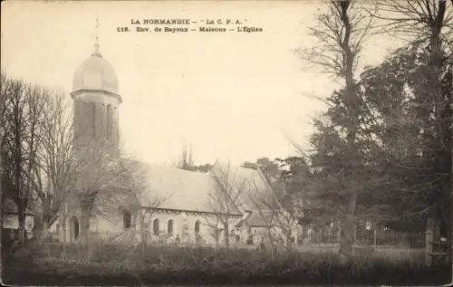 Ak Maisons Calvados, l' Église, Kirche