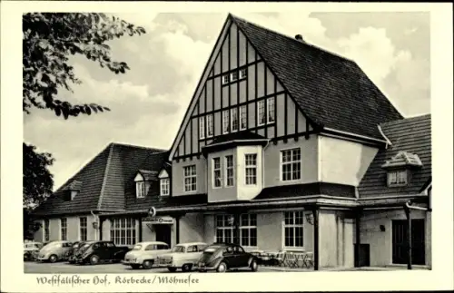 Ak Körbecke Möhnesee in Nordrhein Westfalen, Westfälischer Hof, Autos