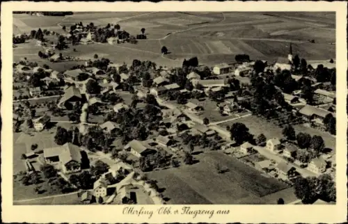 Ak Otterfing in Oberbayern, Luftaufnahme von  ländliche Umgebung, viele Häuser, Felder
