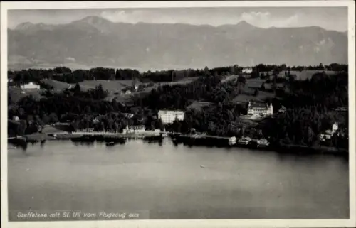 Ak Seehausen am Staffelsee, Staffelsee, St. Uli, Flugzeugansicht, Landschaft