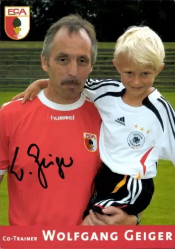 Autogrammkarte Co Trainer Wolfgang Geiger, FC Augsburg, Autogramm