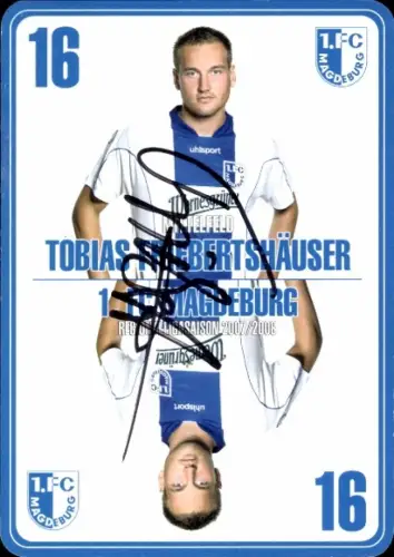 Autogrammkarte Fußballer Tobias Friebertshäuser, 1. FC Magdeburg, Autogramm