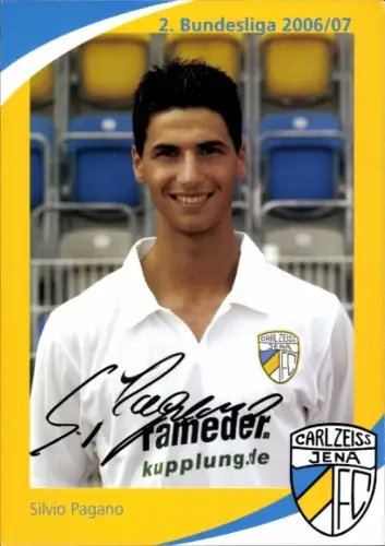 Autogrammkarte Fußballer Silvio Pagano, FC Carl Zeiss Jena, Autogramm