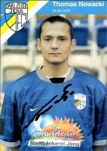 Autogrammkarte Fußballer Thomas Nowacki, FC Carl Zeiss Jena, Autogramm