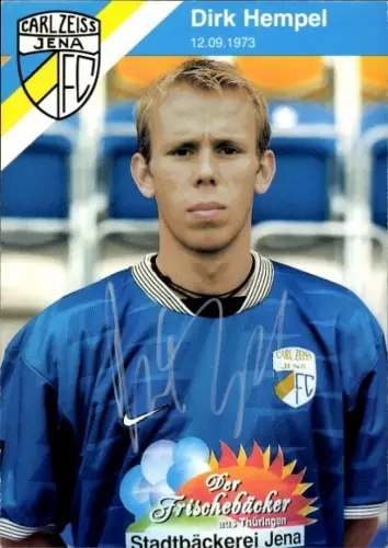 Autogrammkarte Fußballer Dirk Hempel, FC Carl Zeiss Jena, Autogramm