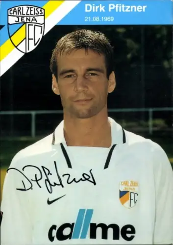 Autogrammkarte Fußballer Dirk Pfitzner, FC Carl Zeiss Jena, Autogramm