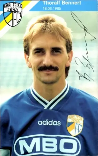 Autogrammkarte Fußballer Thoralf Bennert, FC Carl Zeiss Jena, Autogramm