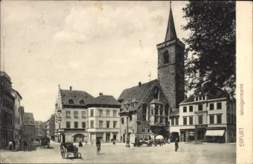 Ak Erfurt in Thüringen, Wenigenmarkt, Kirchturm