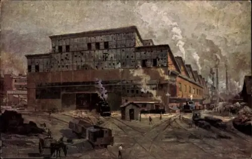 Künstler Ak Essen im Ruhrgebiet, Gussstahlfabrik, Pressbau II