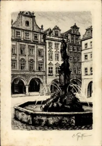 Ak Jelenia Góra Hirschberg Riesengebirge Schlesien, Markt, Gabeljürge