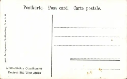 Ak Goanikontes Namibia Deutsch Südwest Afrika, Militärstation