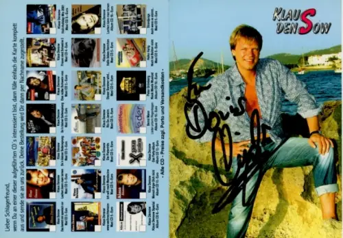 Ak Sänger Klaus Densow, Portrait, Autogramm