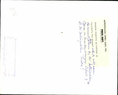 Foto Ak Opernsängerin Bonaldo Giaiotti