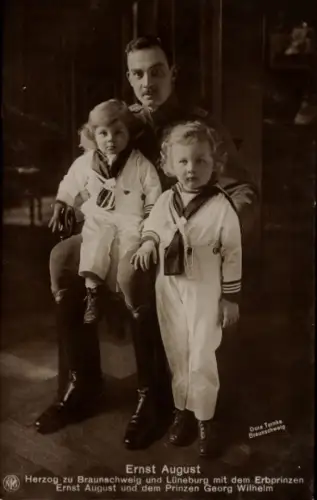 Ak Herzog Ernst August zu Braunschweig und Lüneburg, Erbprinz Ernst August, Prinz Georg Wilhelm