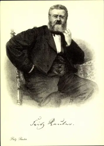 Künstler Ak Dichter und Schriftsteller Fritz Reuter, Portrait