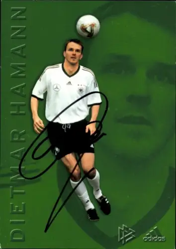 Autogrammkarte Fußballer Dietmar Hamann, Deutsche Nationalmannschaft, Autogramm