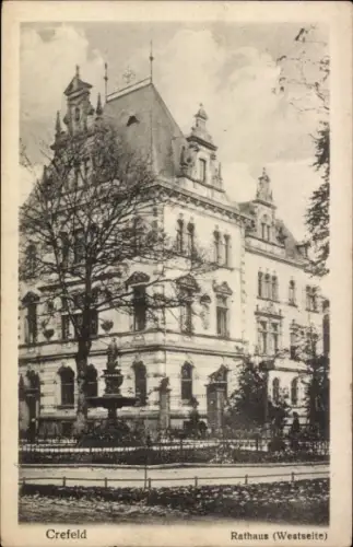 Ak Krefeld am Niederrhein, Rathaus, Westseite