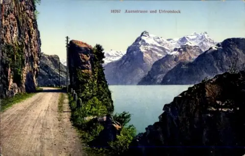 Ak Kt Uri Schweiz, Axenstraße und Uri Rotstock