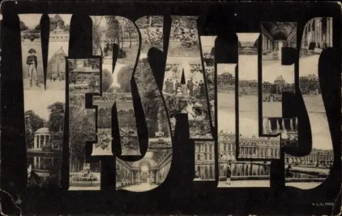 Ak Versailles Yvelines, Verschiedene Bilder von  Schriftzug 'VERSAILLES', GLC, PARIS