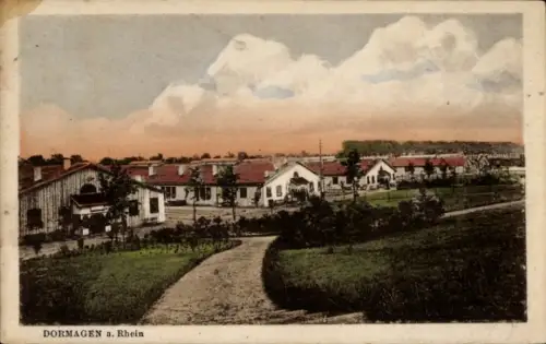 Ak Dormagen am Niederrhein, DORMAGEN a. Rhein, Häuser, Weg, Landschaft