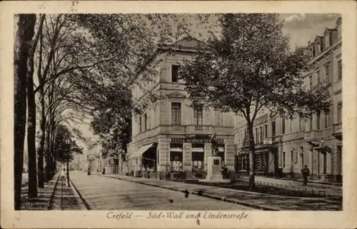 Ak Krefeld am Niederrhein, Süd-Wall und Lindenstraße