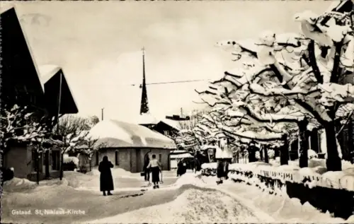 Ak Gstaad Saanen Kanton Bern, St. Nikolaus-Kirche