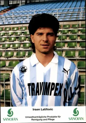 Autogrammkarte Fußballer Irsen Latifovic, FC Hansa Rostock, Autogramm