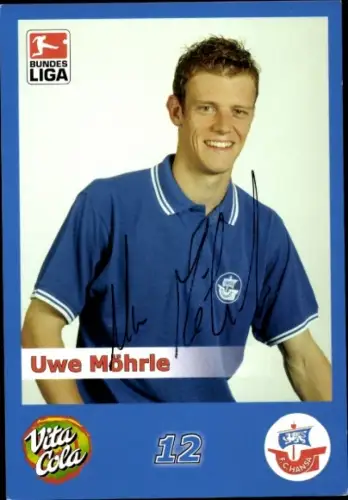 Autogrammkarte Fußballer Uwe Möhrle, FC Hansa Rostock, Autogramm