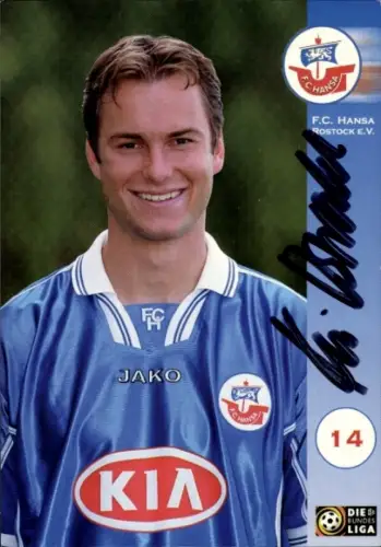 Autogrammkarte Fußballer Kai Oswald, FC Hansa Rostock, Autogramm