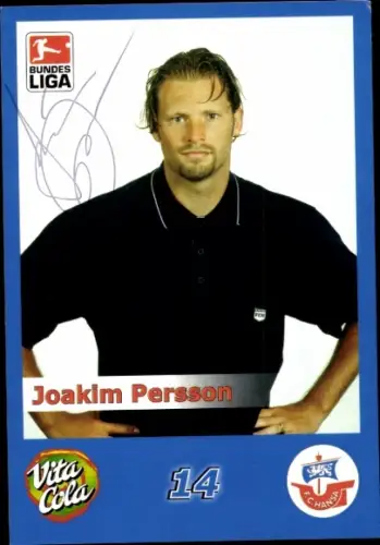 Autogrammkarte Fußballer Joakim Persson, FC Hansa Rostock, Autogramm