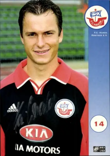 Autogrammkarte Fußballer Kai Oswald, FC Hansa Rostock, Autogramm