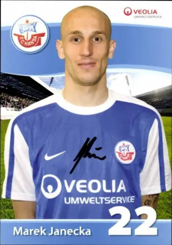 Autogrammkarte Fußballer Marek Janecka, FC Hansa Rostock, Autogramm