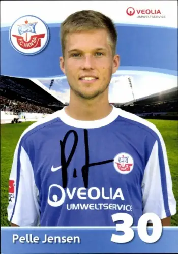 Autogrammkarte Fußballer Pelle Jensen, FC Hansa Rostock, Autogramm