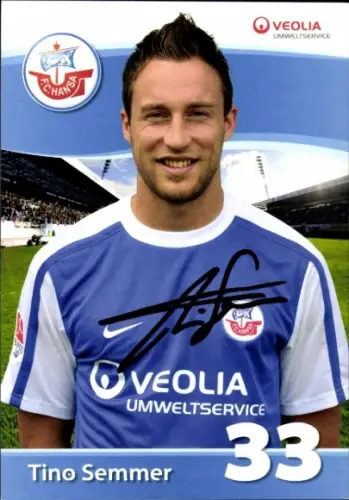 Autogrammkarte Fußballer Tino Semmer, FC Hansa Rostock, Autogramm