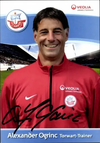 Autogrammkarte Torwart Trainer Alexander Orgrinc, FC Hansa Rostock, Autogramm