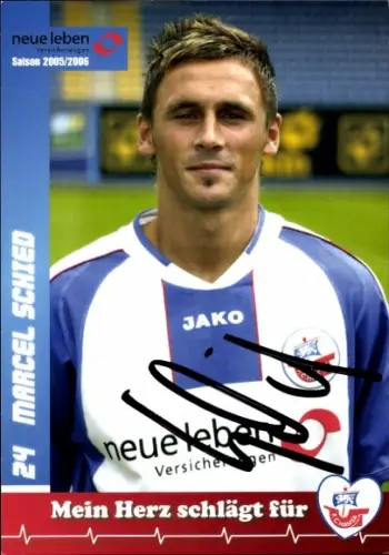 Autogrammkarte Fußballer Marcel Schied, FC Hansa Rostock, Autogramm