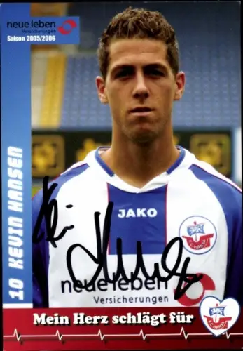 Autogrammkarte Fußballer Kevin Hansen, FC Hansa Rostock, Autogramm