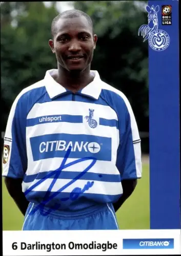 Autogrammkarte Fußballer Darlington Omodiagbe, MSV Duisburg, Autogramm