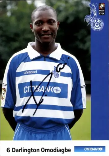 Autogrammkarte Fußballer Darlington Omodiagbe, MSV Duisburg, Autogramm