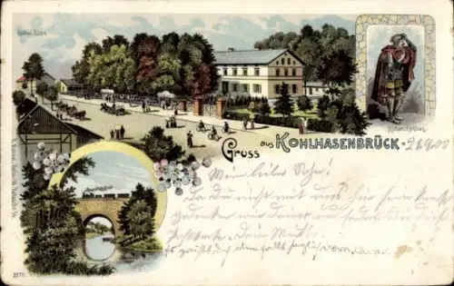 Litho Berlin Zehlendorf Wannsee Kohlhasenbrück, Michael Kohlhas, Straßenpartie