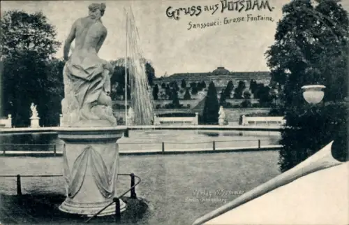 Ak Potsdam Sanssouci, Große Fontaine