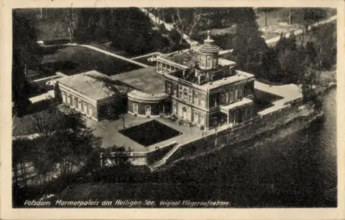 Ak Potsdam, Marmorpalais, Heiliger See, Fliegeraufnahme