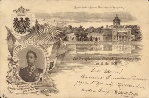 Litho Potsdam, Großjährigkeitserklärung des Deutschen Kronprinzen Friedrich Wilhelm, Wappen