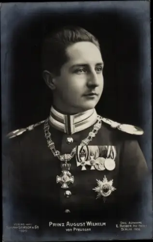 Ak Prinz August Wilhelm von Preußen, Liersch 1505, Uniform, Orden