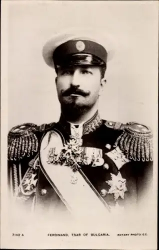 Ak König Ferdinand von Bulgarien, Portrait in Uniform