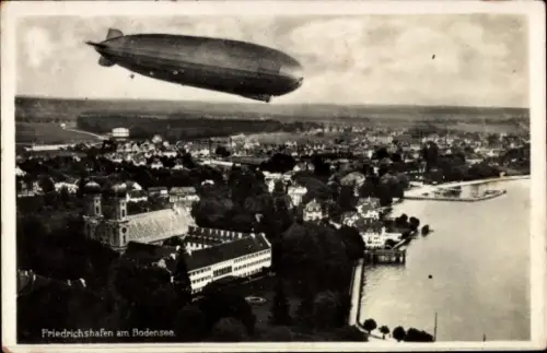 Ak Friedrichshafen am Bodensee, Schloss, Zeppelin