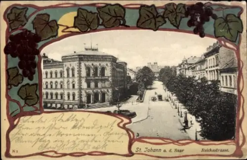Passepartout Ak St. Johann Saarbrücken im Saarland, Reichsstraße