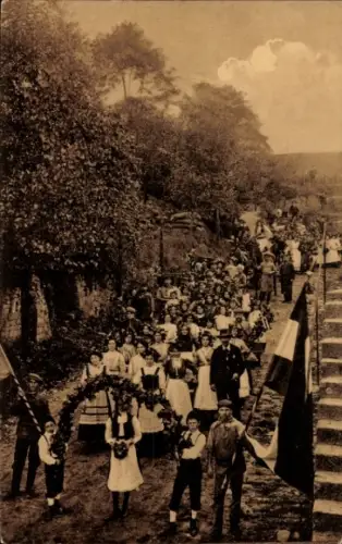 Ak Deidesheim Rheinland Pfalz, Schluss der Weinlese 1911