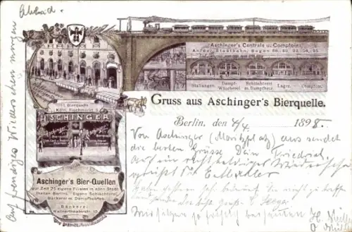 Litho Berlin Mitte, Alexanderplatz, Aschinger's Firmenleitung & Lager, Stadtbahnbögen, Bierquelle